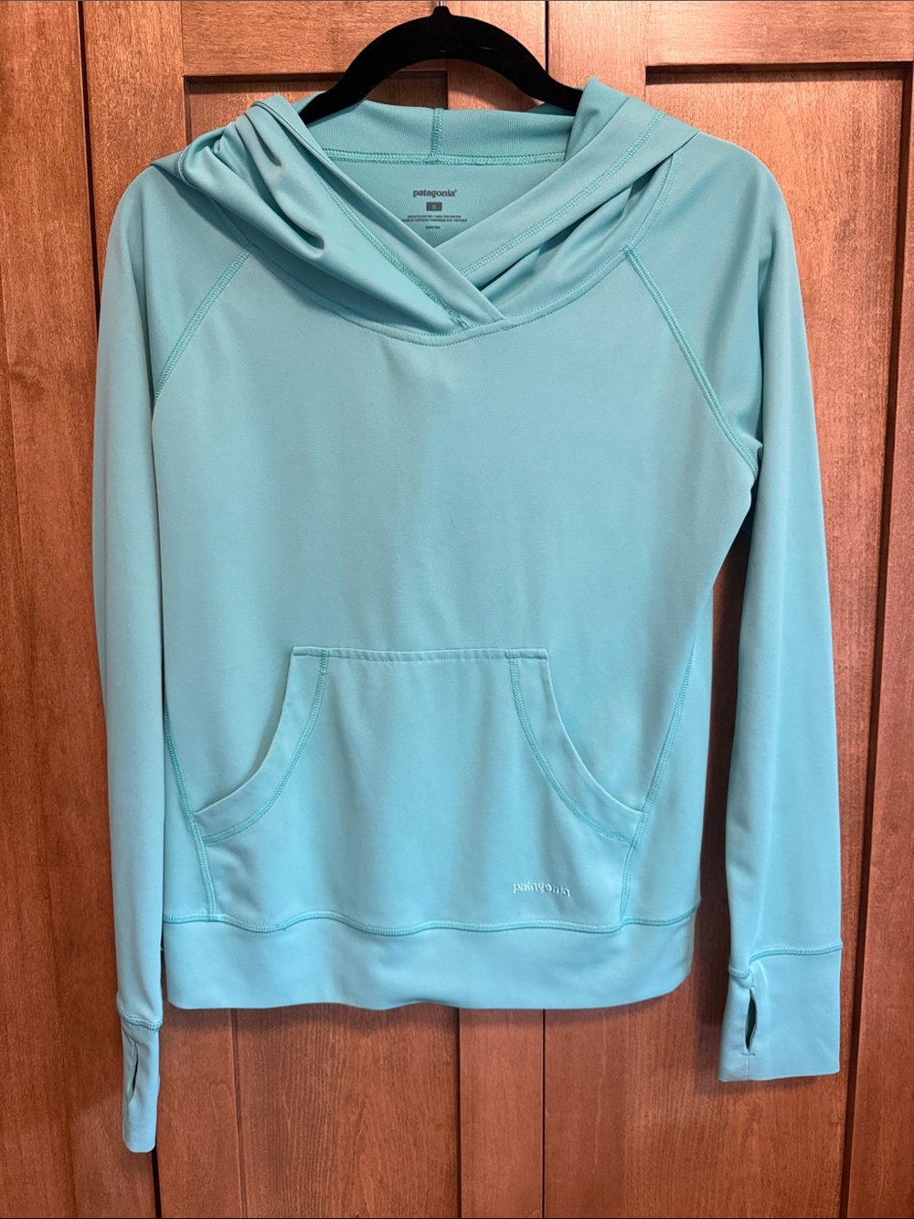 Patagonia Women's Teal Hooded Pullover Performance Sweatshirt